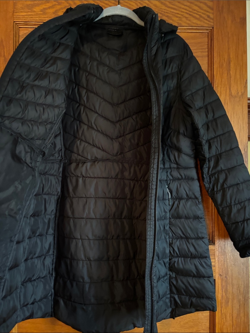 32 Degrees Black Long Quilted Hooded Puffer Coat - Picture 3 of 5